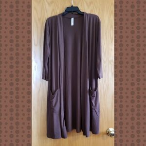 Zenana Knit Brown Cardigan - never worn